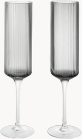 Set di 2 flute da champagne in vetro soffiato Ripple