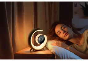 Immax 08985L-LED Lampada da tavolo dimmerabile RGBW con sveglia LED/20W/5V USB a