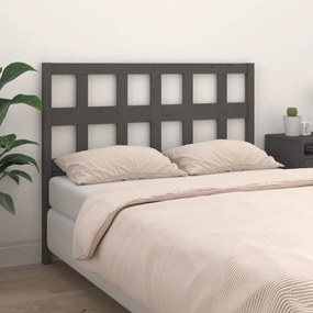 Testiera Per Letto Grigia 145,5x4x100 Cm Legno Massello Di Pino /