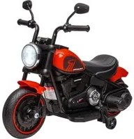 Moto Elettrica per Bambini 18-36 Mesi con Rotelle e Fanale 76x42x57 cm Rosso e Nero