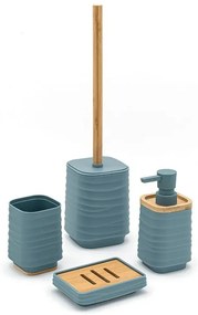 Accessori bagno in set completo da 4 pezzi in abs turchese cobalto linea Wave