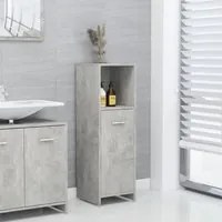 Armadio da Bagno Grigio Cemento 30x30x95 cm in Truciolato 802592