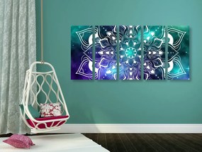 Quadri 5 pezzi – Mandala moderna con motivo orientale