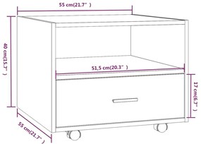 Tavolino da Salotto Rovere Fumo 55x55x40cm in Legno Multistrato