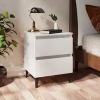 Comodino Bianco 40x35x50 cm in Legno Multistrato 805869