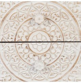 Comodino SHABBY CHIC 47 x 43 x 58 cm Naturale Legno Bianco