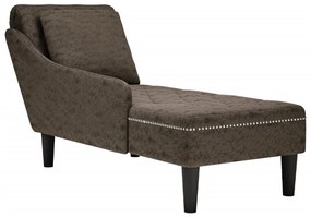 Sdraio Con Cuscino E Bracciolo Destro Similpelle Grigio Scuro /
