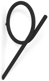 Gancio da parete nero in acciaio Tuba M – Spinder Design