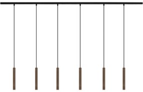 Sistema di illuminazione su binario moderno con 6 luci a sospensione bronzo monofase - Slimline Keno