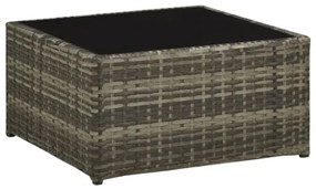 Set Divani da Giardino 4 pz con Cuscini in Polyrattan Grigio