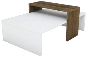 Tavolino GLOW 32x80 cm bianco/marrone