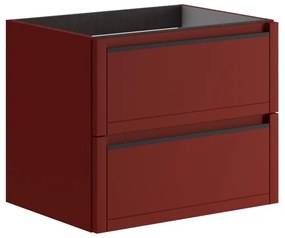 Mobile da bagno sotto lavabo TRATTO rosso opaco L 59.5 x H 50 x P 45.5 cm 2 cassetti, lavabo non incluso