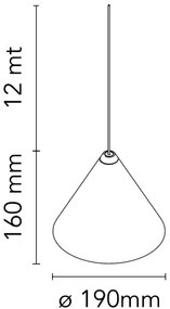 FLOS String Light Testa a Cono Lampada da sospensione/pavimento cavo 22 metri a luce diffusa in alluminio bianco