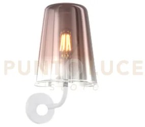 Applique bianco 1 luce rame 1164bi-at-ra