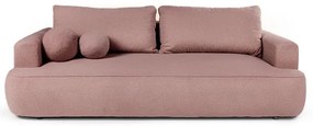 Divano in rosa chiaro allungabile con rivestimento in bouclé 247 cm Quinoa – Bonami Selection