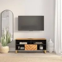 Mobile Porta TV Marrone e Nero 100x33,5x46 cm in Legno di Mangocod mxl 78755