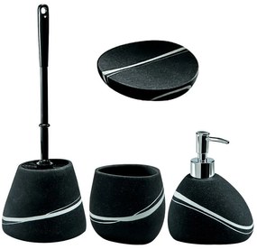 Set di accessori da bagno in ceramica grigio pietra