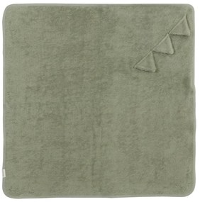 Asciugamano per neonato in cotone verde con cappuccio 75x75 cm Dinosaur - Kindsgut
