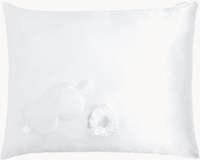 Set di 3 prodotti per il sonno in seta White XL