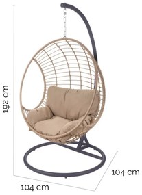 Sedia da giardino sospesa in rattan beige Ariki - LDK Garden