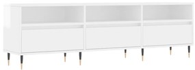 Mobile porta tv bianco lucido 150x30x44,5 cm legno multistrato