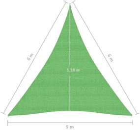 Vela Parasole 160 g/m² Verde Chiaro 5x6x6 m in HDPE