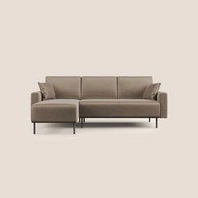 Arthur divano moderno angolare in velluto morbido impermeabile T01