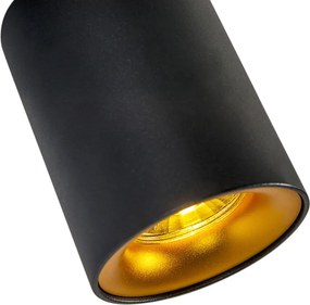 Faretto smart nero con oro incl. Sorgente luminosa GU10 WiFi - Ronda