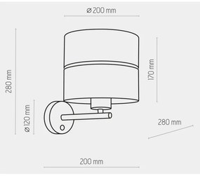 Lampada da parete HILTON 1xE27/15W/230V ottone/nero