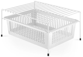 Ripiano aggiuntivo in acciaio inox bianco con spazio di archiviazione Dino - Metaltex