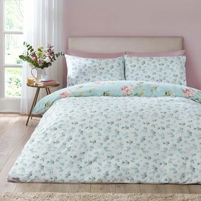 Set copripiumino e federa blu per letto matrimoniale 3 pezzi 200x200 cm Avebury Floral – Catherine Lansfield