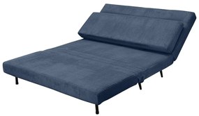 Divano letto in velluto a coste blu 140 cm Mallory - Støraa