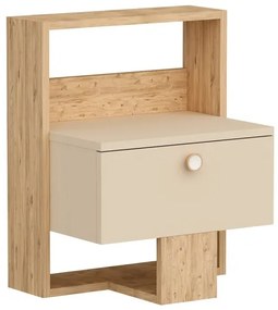 Comodino SNEKER 60x48,6 cm beige/pino atlantic