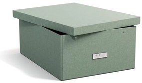 Scatola con coperchio color foglia di tè in cartone 34,5x45x18,5 cm Katrin Canvas Paper Laminate – Bigso
