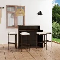 Set Bar da Giardino 3 pz con Cuscini Marrone 3064878