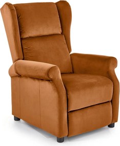 Poltrona reclinabile Agustin 2 in velluto cannella - H107 cm