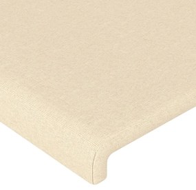 Testiera ad orecchio crema 147x16x78/88 cm in tessuto