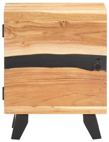 Comodino 40x30x51 cm in legno massello di acacia