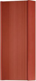 Pensile bagno Niwa cannettato laccato opaco paprika con vetro paprika, 1 anta P17 x L30 x H78.5 cm