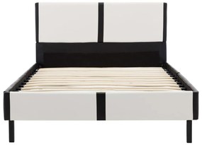 Letto con materasso memory bianco nero in similpelle 90x200 cm