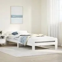 Letto senza Materasso Bianco 90x200 cm Legno Massello di Pino 855482