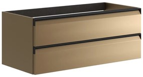 Mobile da bagno sospeso sotto lavabo L 99.5 x H 40 x P 45.5 cm giallo opaco, 2 cassetti Fusion