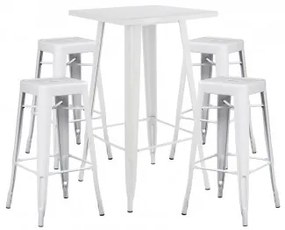 Set tavolo alto LIX e 4 sgabelli alti LIX Bianco - Sklum