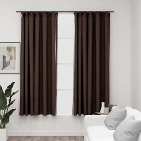 Tende Oscuranti Con Ganci Effetto Lino 2 Pz Talpa 140x175 Cm /