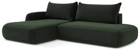 Divano angolare verde scuro allungabile (con penisola a sinistra/con chaise lounge) Hale – Makamii