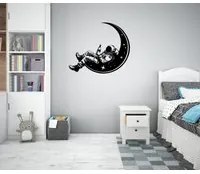 COSMONAUTA - Adesivo murale wall sticker in vinile 55x80 cm Colore: nero