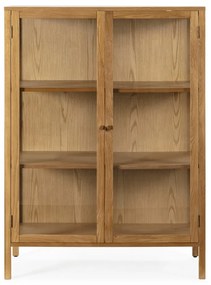 Vetrina di colore naturale con effetto rovere 90x126x40 cm Ceci – MOME