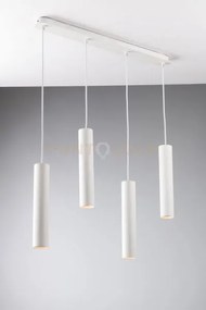 Lampadario a sospensione fluke tonda bianca 4 luci attacco gu10 68x...