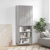 Credenza Grigio Sonoma 69,5x34x180 cm in Legno Multistrato 3196057