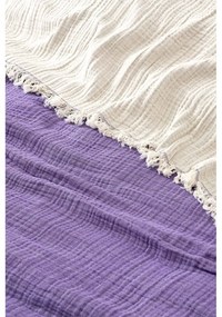 Copriletto in mussola viola per letto matrimoniale 230x250 cm - Mijolnir